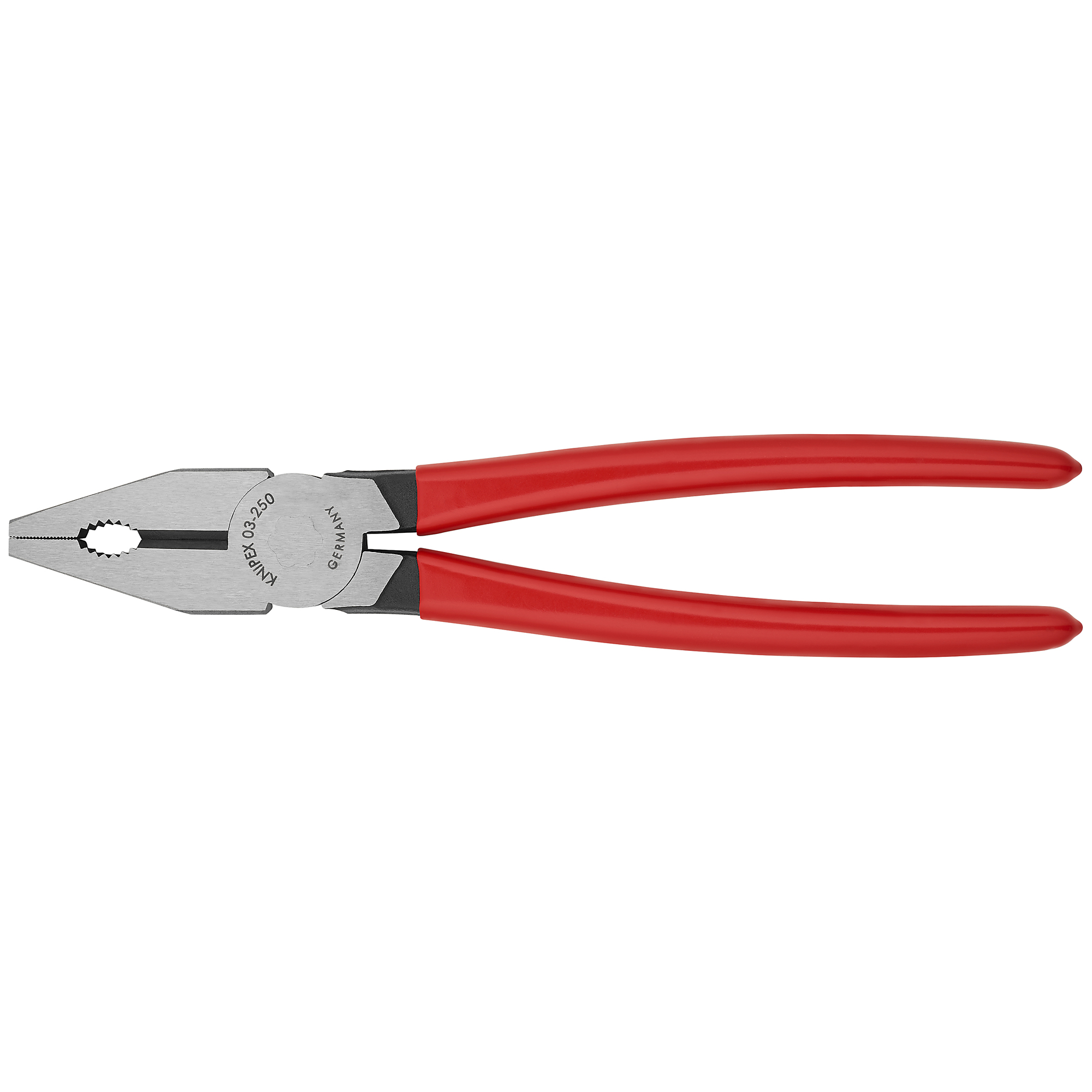 KNIPEX Combination Pliers - 10in., Plastic Coating, Steel, 0.594in. Jaw Capacity, Model# 03 01 250